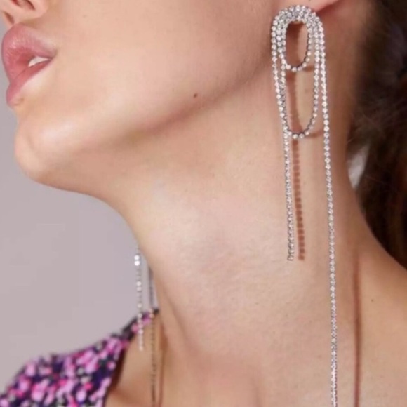 Zara Rhinestone Drop Earrings - Picture 2 of 7